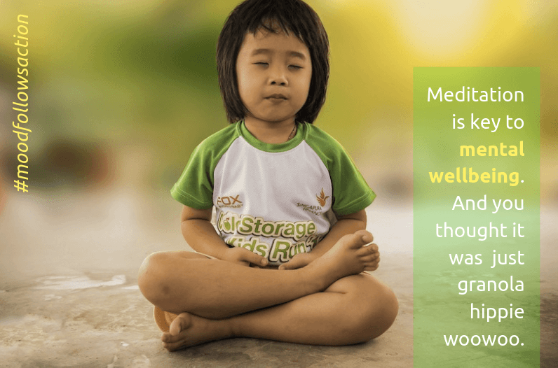 Young Asian child meditation - mood follows action