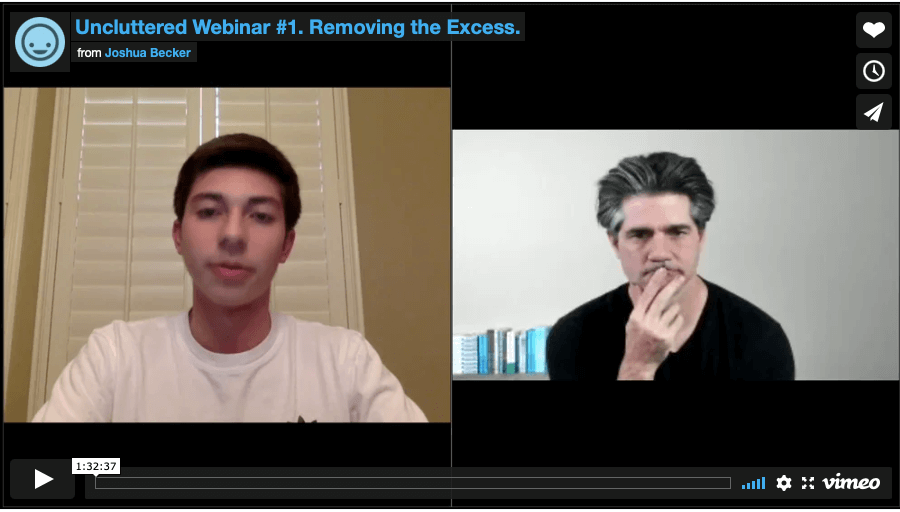 uncluttered course webinar - removing excess